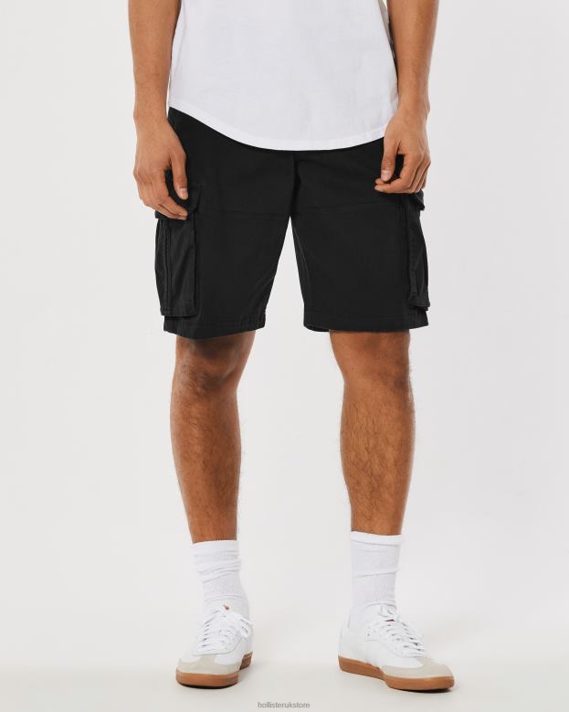 Bottoms Hollister Men Twill Cargo Shorts 11\\ 488201209 Black
